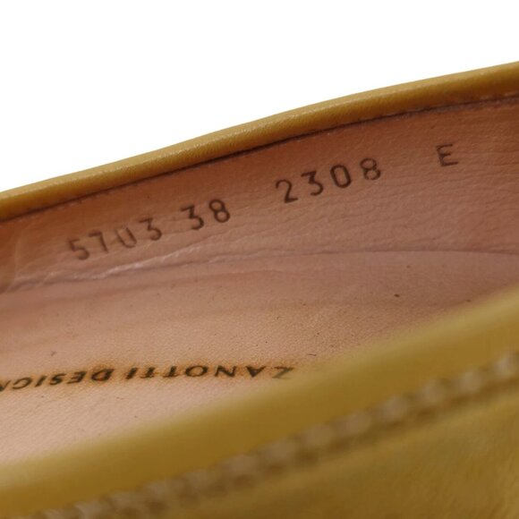 Giuseppe Zanotti Italy Mustard Suede Tasseled Kitten Heels Womens 8B Dress Shoes - Picture 7 of 11